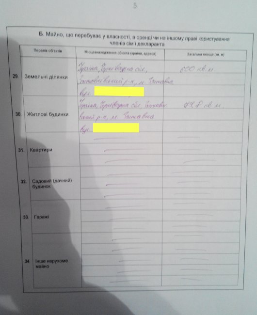 Декларації про доходи депутатів Чернівецької обласної ради від "Радикальної партії"