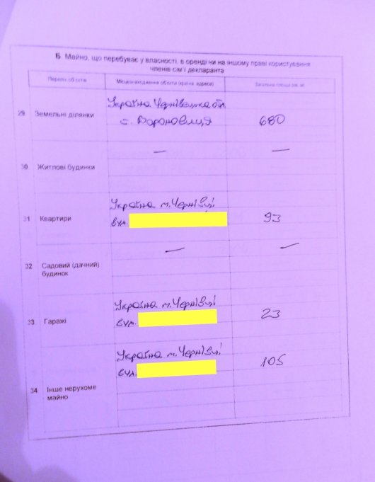 Декларації про доходи буковинських депутатів від партії "Народний контроль"