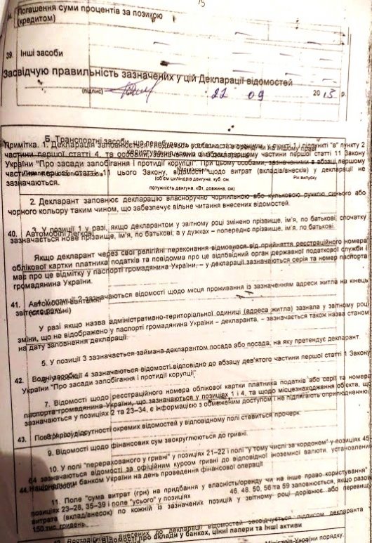 Декларації про доходи депутатів Чернівецької обласної ради від ВО "Батьківщина"