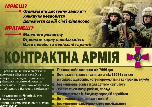 Військова служба за контрактом у Збройних Силах України (пояснення контракту)