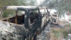 Контрабандисти, втікаючи від охоронців кордону, спалили мікроавтобус з сигаретами
